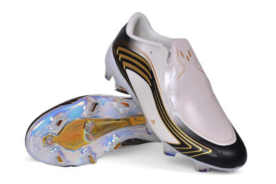 Adidas F50 Elite Laceless FG Firm Ground Soccer Cleats - White/Core Black/Metallic Gold