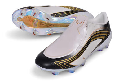 Adidas F50 Elite Laceless FG Firm Ground Soccer Cleats - White/Core Black/Metallic Gold