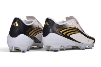 Adidas F50 Elite Laceless FG Firm Ground Soccer Cleats - White/Core Black/Metallic Gold