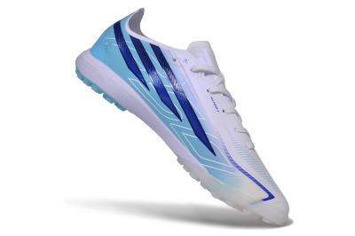 Adidas F50 Pro TF Artificial Turf Soccer Shoes - White/Lucid Blue/Aurora Black