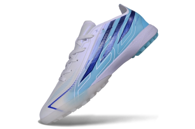 Adidas F50 Pro TF Artificial Turf Soccer Shoes - White/Lucid Blue/Aurora Black