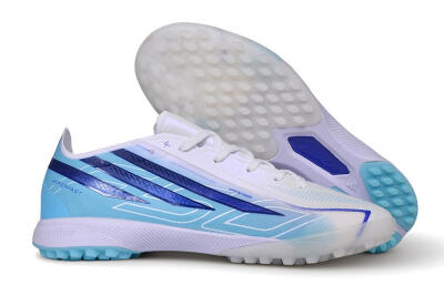 Adidas F50 Pro TF Artificial Turf Soccer Shoes - White/Lucid Blue/Aurora Black