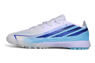 Adidas F50 Pro TF Artificial Turf Soccer Shoes - White/Lucid Blue/Aurora Black