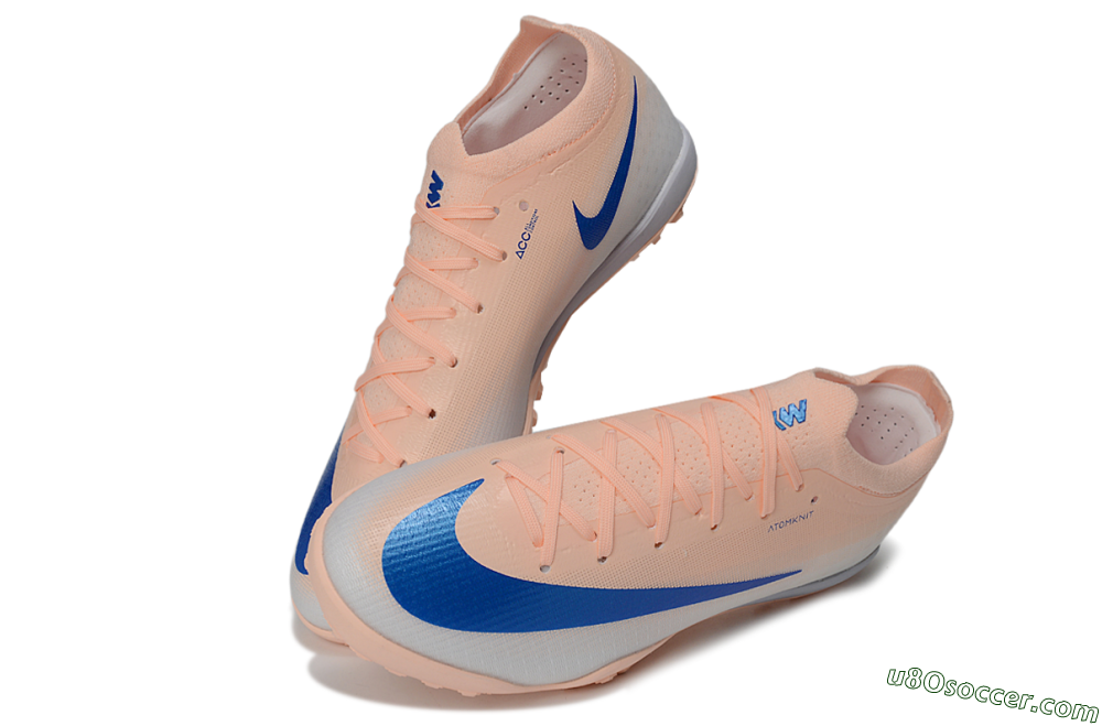 Nike Air Zoom Mercurial Vapor 17 Elite TF Artificial Turf Soccer Shoes - Peach/Sunset Peach/Royal Blue 3