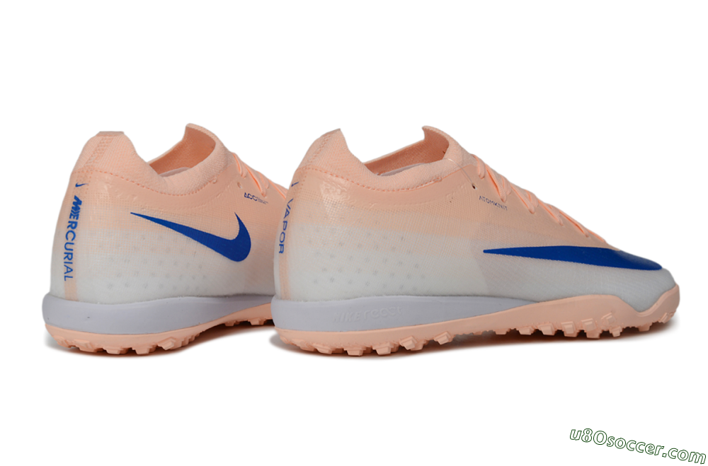 Nike Air Zoom Mercurial Vapor 17 Elite TF Artificial Turf Soccer Shoes - Peach/Sunset Peach/Royal Blue 6