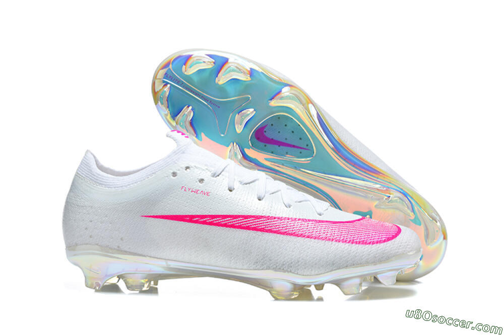 Nike Air Zoom Mercurial Vapor 17 Elite FG Firm Ground Soccer Cleats - White/White/Pink 1