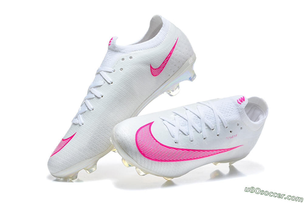 Nike Air Zoom Mercurial Vapor 17 Elite FG Firm Ground Soccer Cleats - White/White/Pink 6