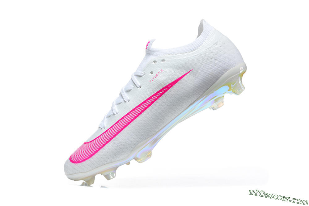 Nike Air Zoom Mercurial Vapor 17 Elite FG Firm Ground Soccer Cleats - White/White/Pink 8