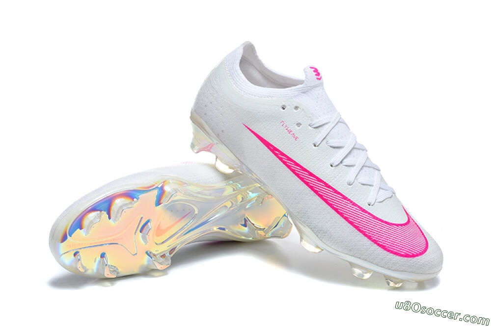 Nike Air Zoom Mercurial Vapor 17 Elite FG Firm Ground Soccer Cleats - White/White/Pink 4