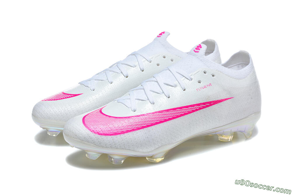 Nike Air Zoom Mercurial Vapor 17 Elite FG Firm Ground Soccer Cleats - White/White/Pink 5