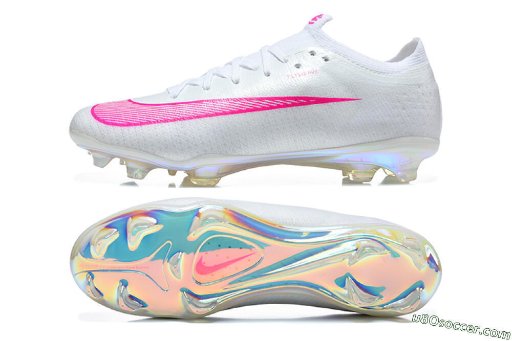 Nike Air Zoom Mercurial Vapor 17 Elite FG Firm Ground Soccer Cleats - White/White/Pink 0