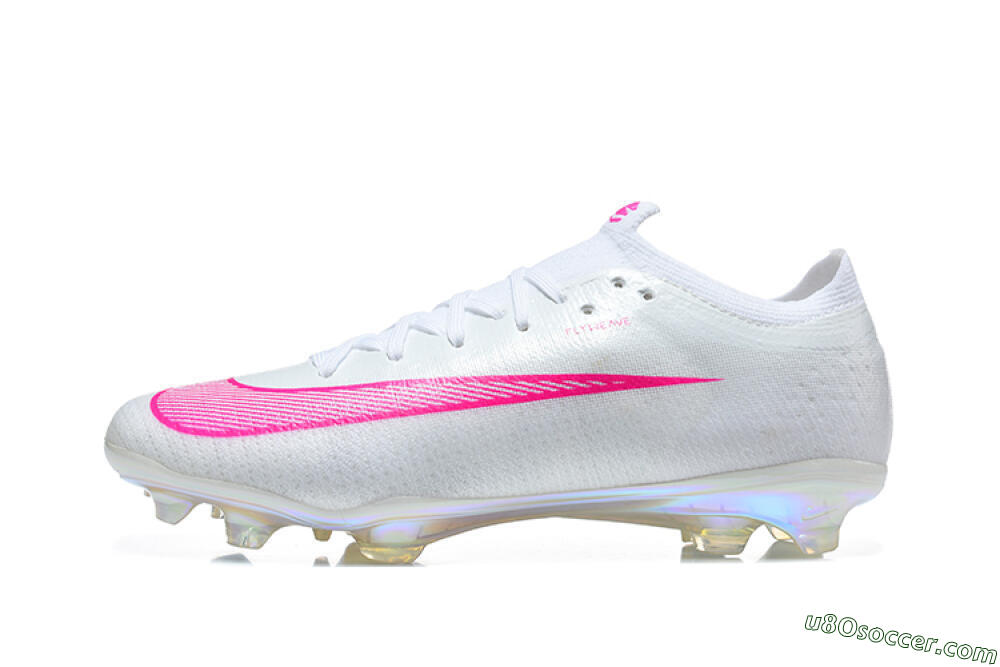 Nike Air Zoom Mercurial Vapor 17 Elite FG Firm Ground Soccer Cleats - White/White/Pink 2