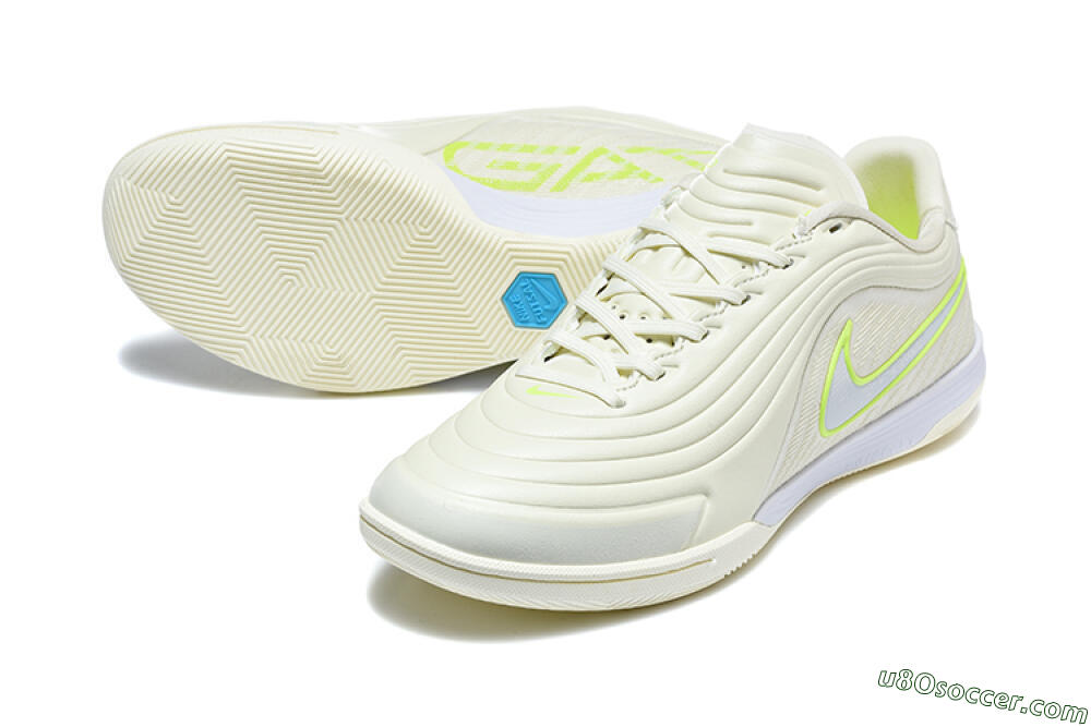 Nike Tiempo Legend SE IC Indoor & Futsal Soccer Shoes - Beige/Light Cream/Volt Green 3