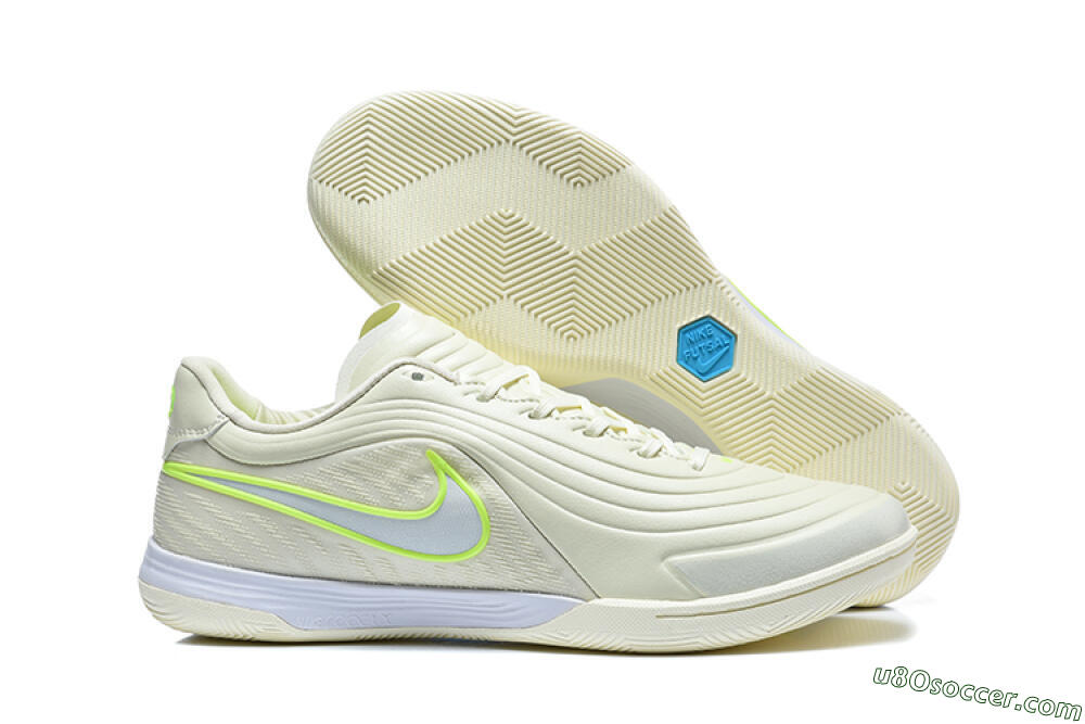 Nike Tiempo Legend SE IC Indoor & Futsal Soccer Shoes - Beige/Light Cream/Volt Green 1