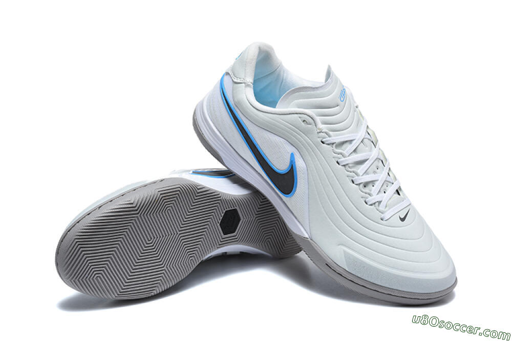 Nike Tiempo Legend SE IC Indoor & Futsal Soccer Shoes - Grey/Light Grey/University Blue 4