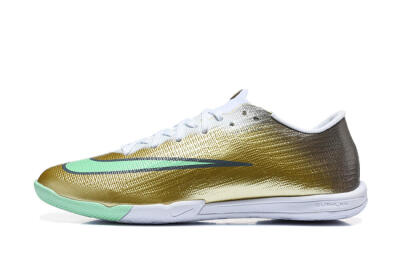 Nike Air Zoom Mercurial Vapor 17 Elite IC Indoor & Futsal Soccer Shoes - Gold/Metallic Gold/Mint Green