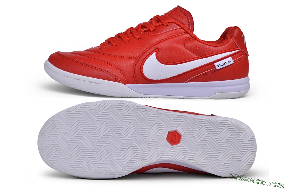 Nike Tiempo Streetgato Prm IC Indoor & Futsal Soccer Shoes - Red/University Red/White 0