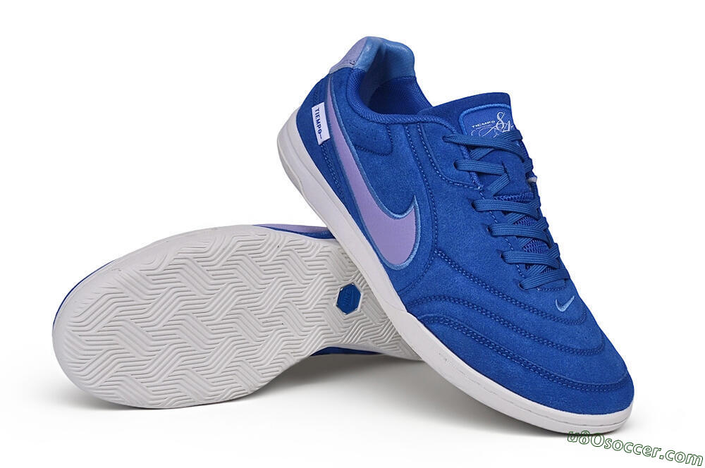 Nike Tiempo Streetgato Prm IC Indoor & Futsal Soccer Shoes - Blue/Royal Blue/Light Violet 3