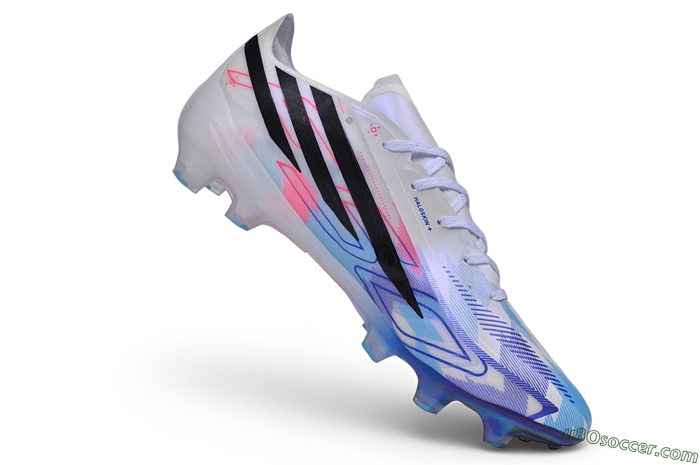 Adidas F50 Elite FG Firm Ground Soccer Cleats - White/Sky Blue/Electric Pink 4