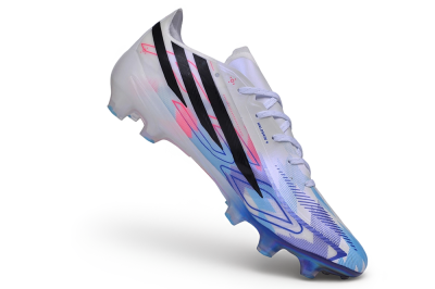Adidas F50 Elite FG Firm Ground Soccer Cleats - White/Sky Blue/Electric Pink