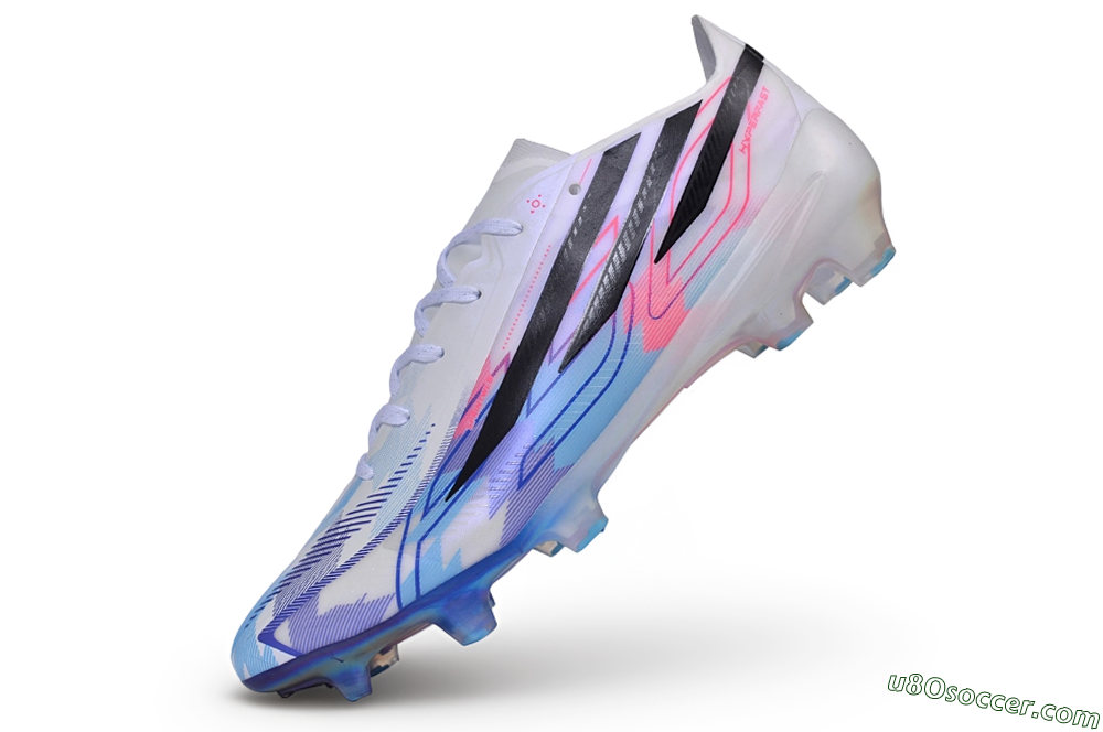 Adidas F50 Elite FG Firm Ground Soccer Cleats - White/Sky Blue/Electric Pink 5