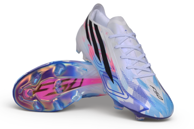 Adidas F50 Elite FG Firm Ground Soccer Cleats - White/Sky Blue/Electric Pink