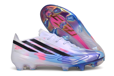 Adidas F50 Elite FG Firm Ground Soccer Cleats - White/Sky Blue/Electric Pink