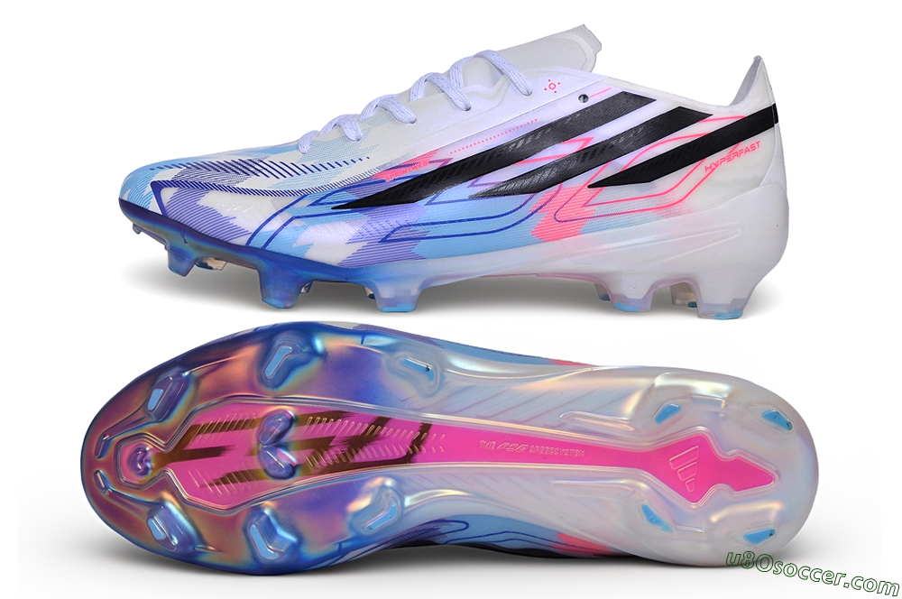 Adidas F50 Elite FG Firm Ground Soccer Cleats - White/Sky Blue/Electric Pink 0