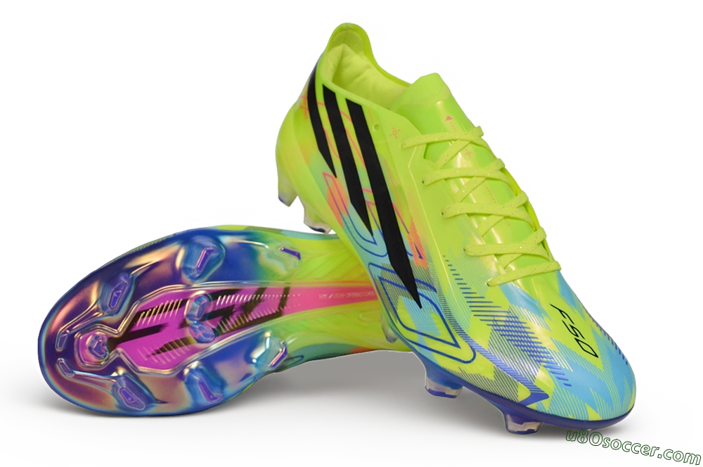 Adidas F50 Elite FG Firm Ground Soccer Cleats - Yellow/Solar Yellow/Lucid Blue 3