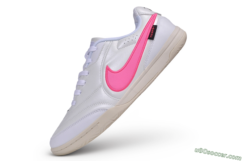 Nike Tiempo Streetgato Prm IC Indoor & Futsal Soccer Shoes - White/Pearl White/Hyper Pink 5