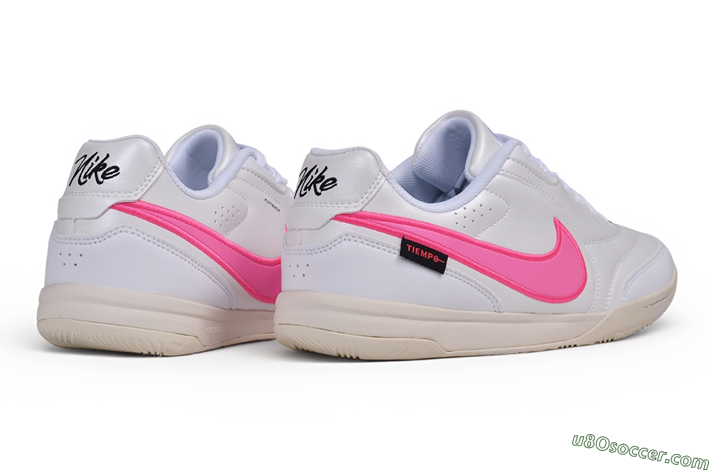 Nike Tiempo Streetgato Prm IC Indoor & Futsal Soccer Shoes - White/Pearl White/Hyper Pink 6