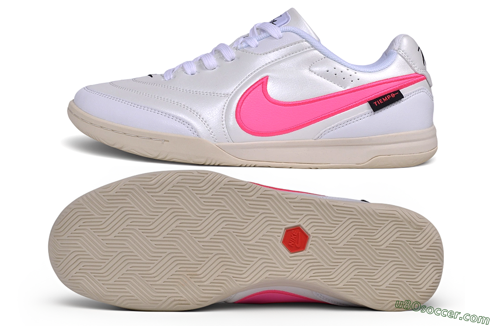 Nike Tiempo Streetgato Prm IC Indoor & Futsal Soccer Shoes - White/Pearl White/Hyper Pink 0