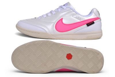 Nike Tiempo Streetgato Prm IC Indoor & Futsal Soccer Shoes - White/Pearl White/Hyper Pink