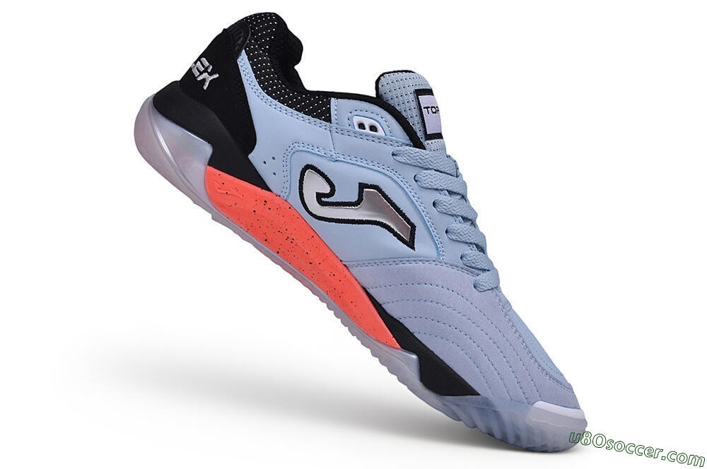 Joma Top Flex IC Indoor & Futsal Soccer Shoes - Blue/Sky Blue/Neon Coral 4