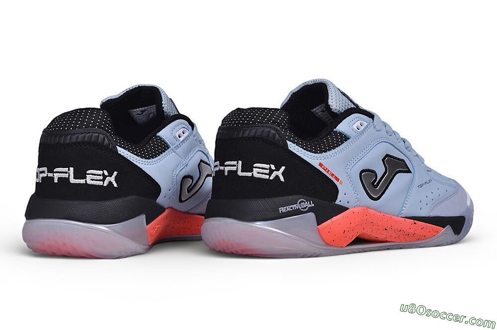 Joma Top Flex IC Indoor & Futsal Soccer Shoes - Blue/Sky Blue/Neon Coral 6