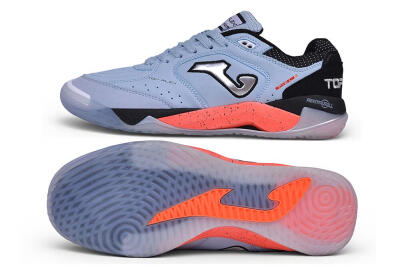 Joma Top Flex IC Indoor & Futsal Soccer Shoes - Blue/Sky Blue/Neon Coral