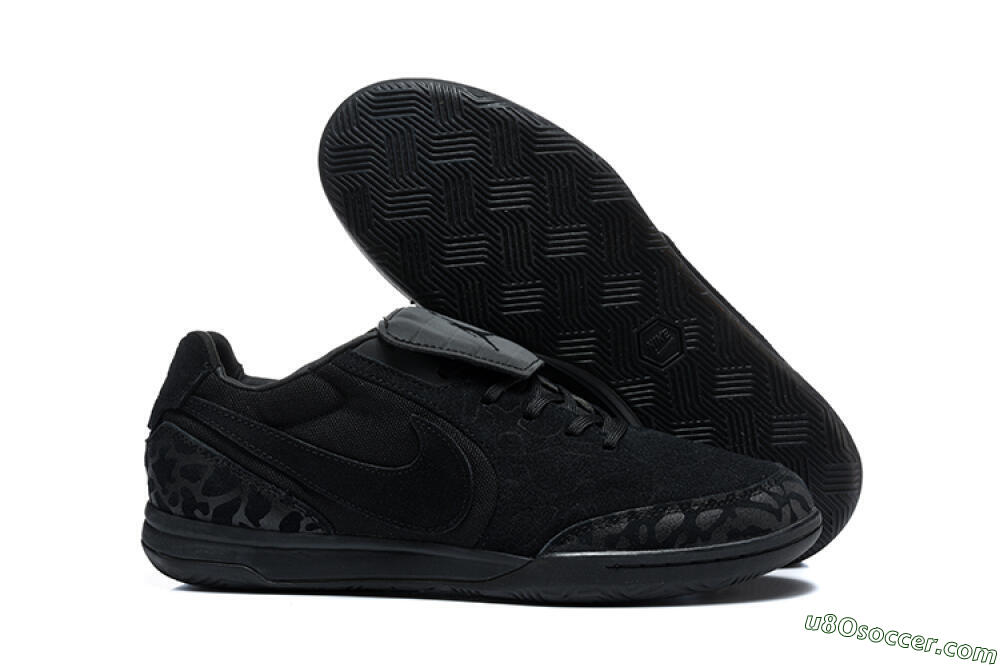 Nike Tiempo Streetgato Prm IC Indoor & Futsal Soccer Shoes - Black/Triple Black/Matte Black 1