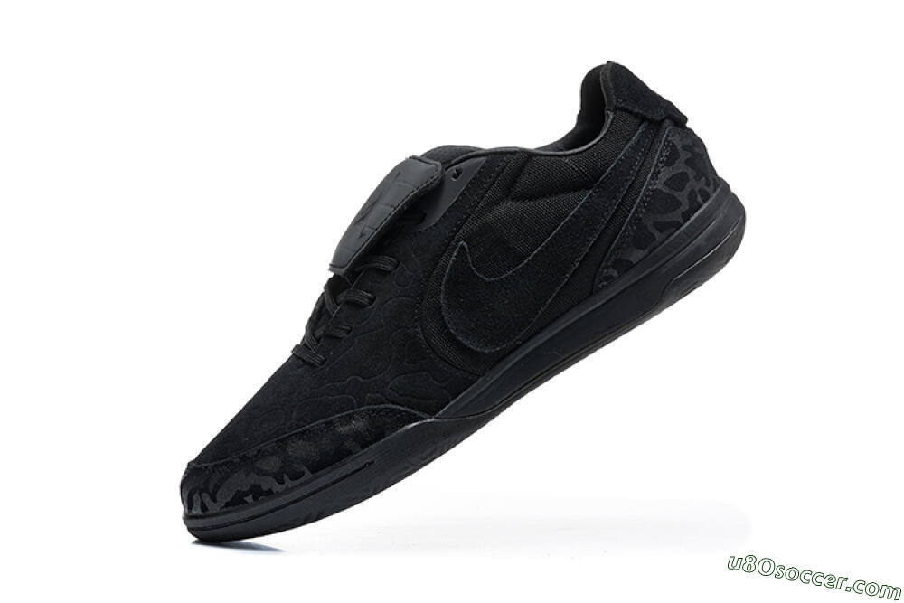 Nike Tiempo Streetgato Prm IC Indoor & Futsal Soccer Shoes - Black/Triple Black/Matte Black 8