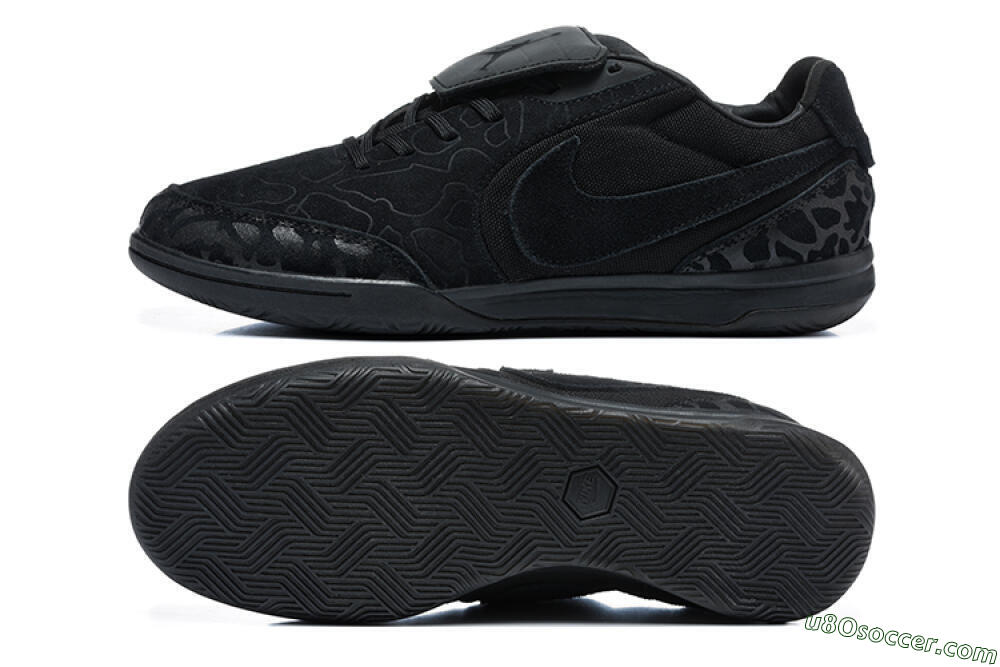 Nike Tiempo Streetgato Prm IC Indoor & Futsal Soccer Shoes - Black/Triple Black/Matte Black 0