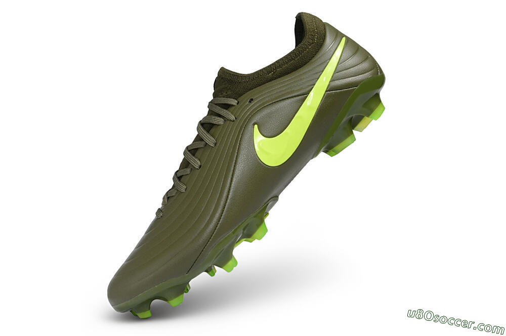 Nike Tiempo Legend 11 Elite FG Firm Ground Soccer Cleats - Green/Olive Green/Volt Yellow 5