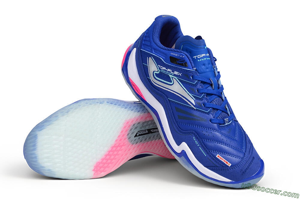 Joma Top Flex IC Indoor & Futsal Soccer Shoes - Blue/Royal Blue/Electric Pink 3