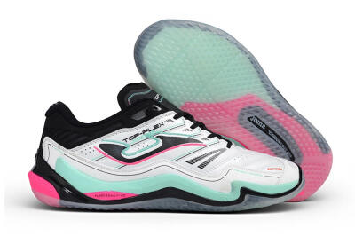 Joma Top Flex IC Indoor & Futsal Soccer Shoes - White/Mint Green/Electric Pink