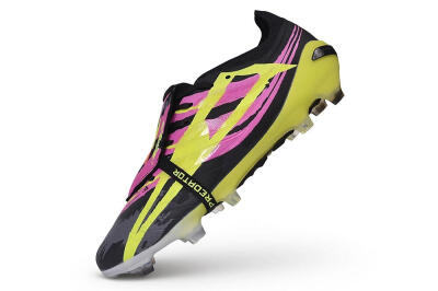 Adidas Predator 27 Elite Fold-Over Tongue FG Firm Ground Soccer Cleats - Black/Lucid Pink/Solar Yellow