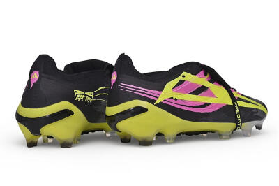 Adidas Predator 27 Elite Fold-Over Tongue FG Firm Ground Soccer Cleats - Black/Lucid Pink/Solar Yellow