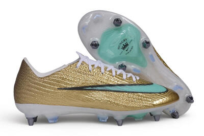Nike Air Zoom Mercurial Superfly 11 Elite SG Soft Ground Soccer Cleats - Gold/Metallic Gold/Light Turquoise