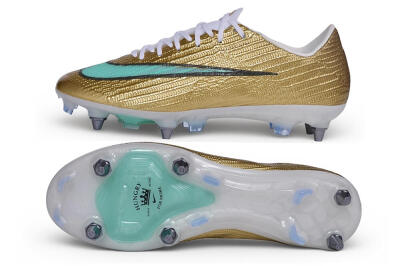 Nike Air Zoom Mercurial Superfly 11 Elite SG Soft Ground Soccer Cleats - Gold/Metallic Gold/Light Turquoise