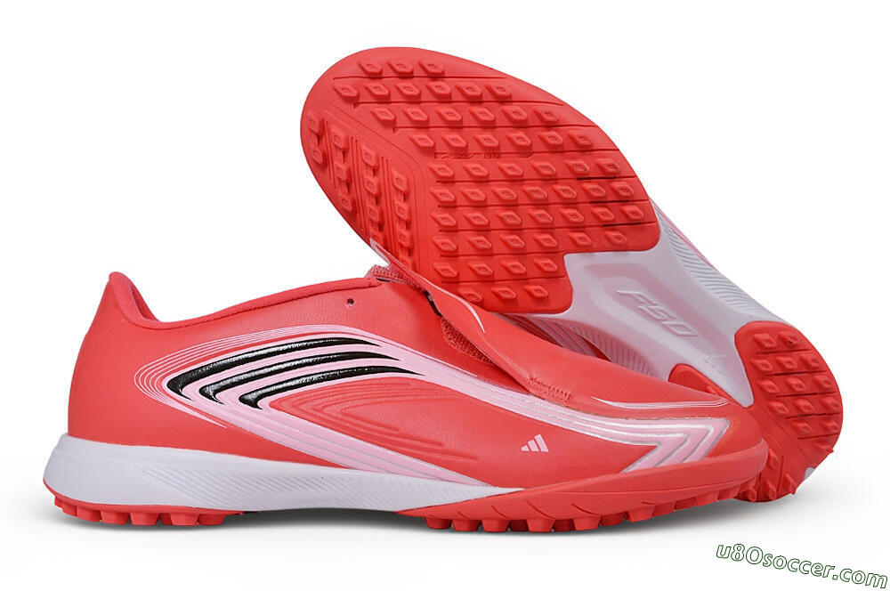 Messi x Adidas F50 Elite Laceless TF Artificial Turf Soccer Shoes - Red/Solar Red/White 1