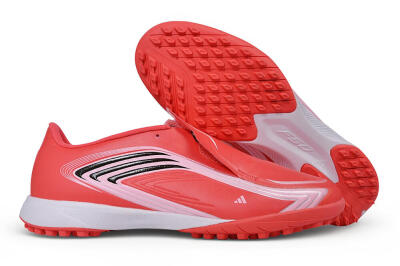 Messi x Adidas F50 Elite Laceless TF Artificial Turf Soccer Shoes - Red/Solar Red/White