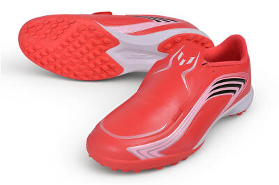 Messi x Adidas F50 Elite Laceless TF Artificial Turf Soccer Shoes - Red/Solar Red/White