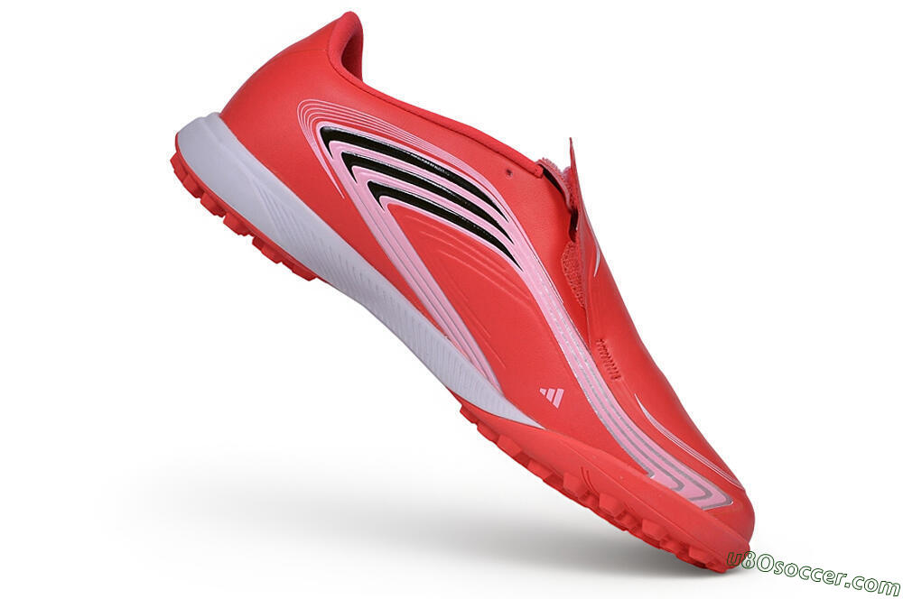 Messi x Adidas F50 Elite Laceless TF Artificial Turf Soccer Shoes - Red/Solar Red/White 4